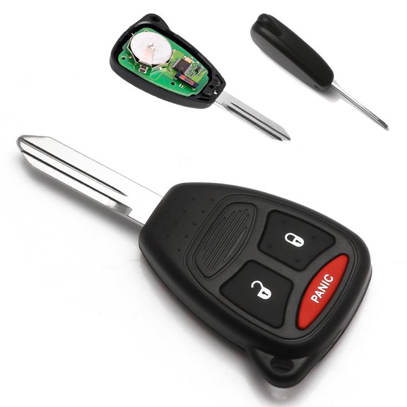 Xotic Tech 3 Button 315MHz ID46 Keyless Key Fob OE Replacement, Uncut for EWS System, Compatible with Dodge Ram or Mitsubishi Raider (FCC ID: KOBDT04A)