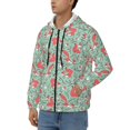 thumbnail image 3 of Wukai Autumn Branches Fox and Mushrooms Print Men's Zip-Up Hoodie,Fleece Full-Zip Hoodie for Men, Hooded Sweatshirt-3X-Large, 3 of 5