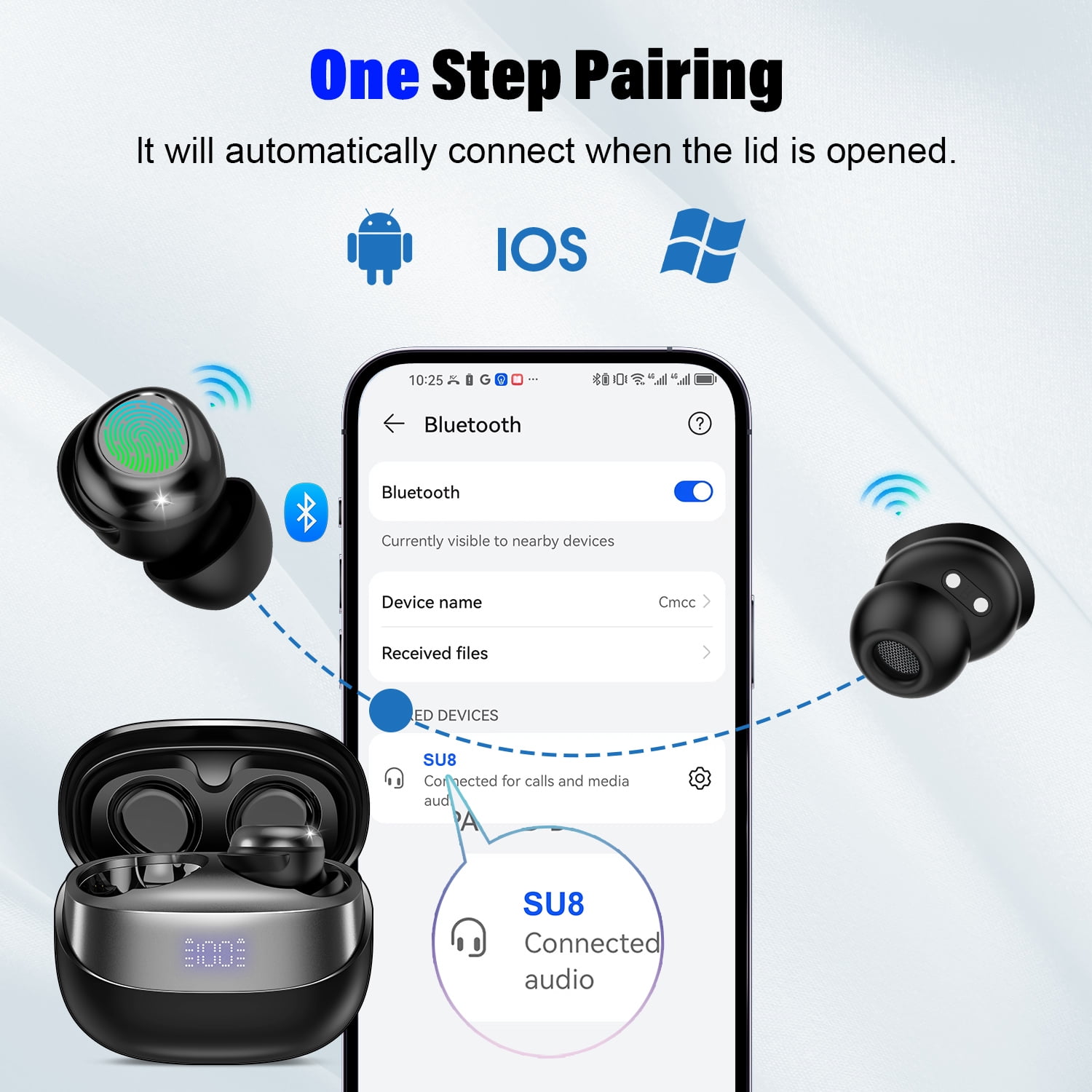Sleep Earbuds, Noise Cancelling Wireless Ear buds for Side Sleepers, Bluetooth 5.4 in Ear Light-Weight Mini Headphones, 47H Playtime Clear Calls Earphones for Sleeping, Exercising, Working, Hiking