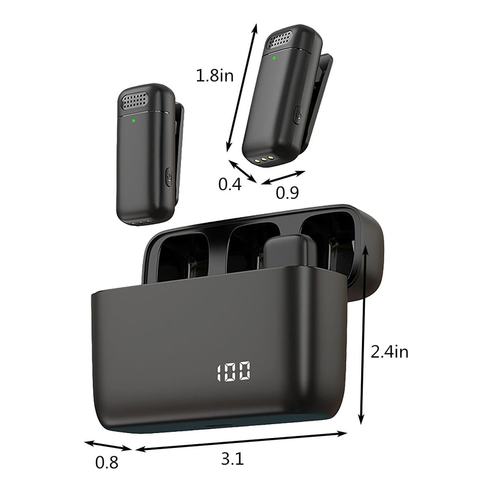 IUYT6 Wireless Lavalier Microphone , 2 Mini Microphones Wireless Lapel Microphone For Android/IOS Video Recording, Interview, Vlog (Black) Daily Gift