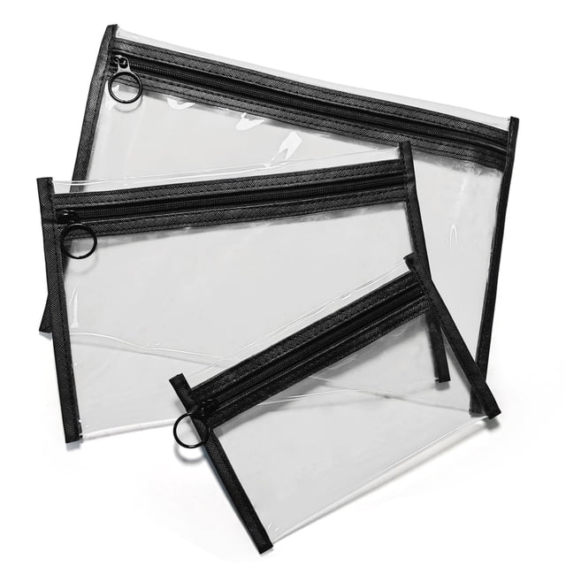 Set de bolsas de maquillaje Leevanoo Clear con 3 bolsas para viajes