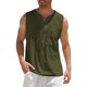 thumbnail image 1 of Camiseta sin mangas con cuello en V para hombre, color liso, moderna, holgada, informal, con cordón y bolsillo, sin mangas, de poliéster, 1 of 6