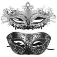 thumbnail image 1 of 2Pcs Halloween Party Mask Delicate Half Face Cosplay Mask Women Masquerade Mask, 1 of 4