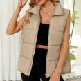 thumbnail image 5 of yoeyez Womens Puffer Vest Cropped Stand Collar Sleevelesss Coats Winter Warm Zip Up Jackets Lightweight Padded Outerwear With Pockets, 5 of 6