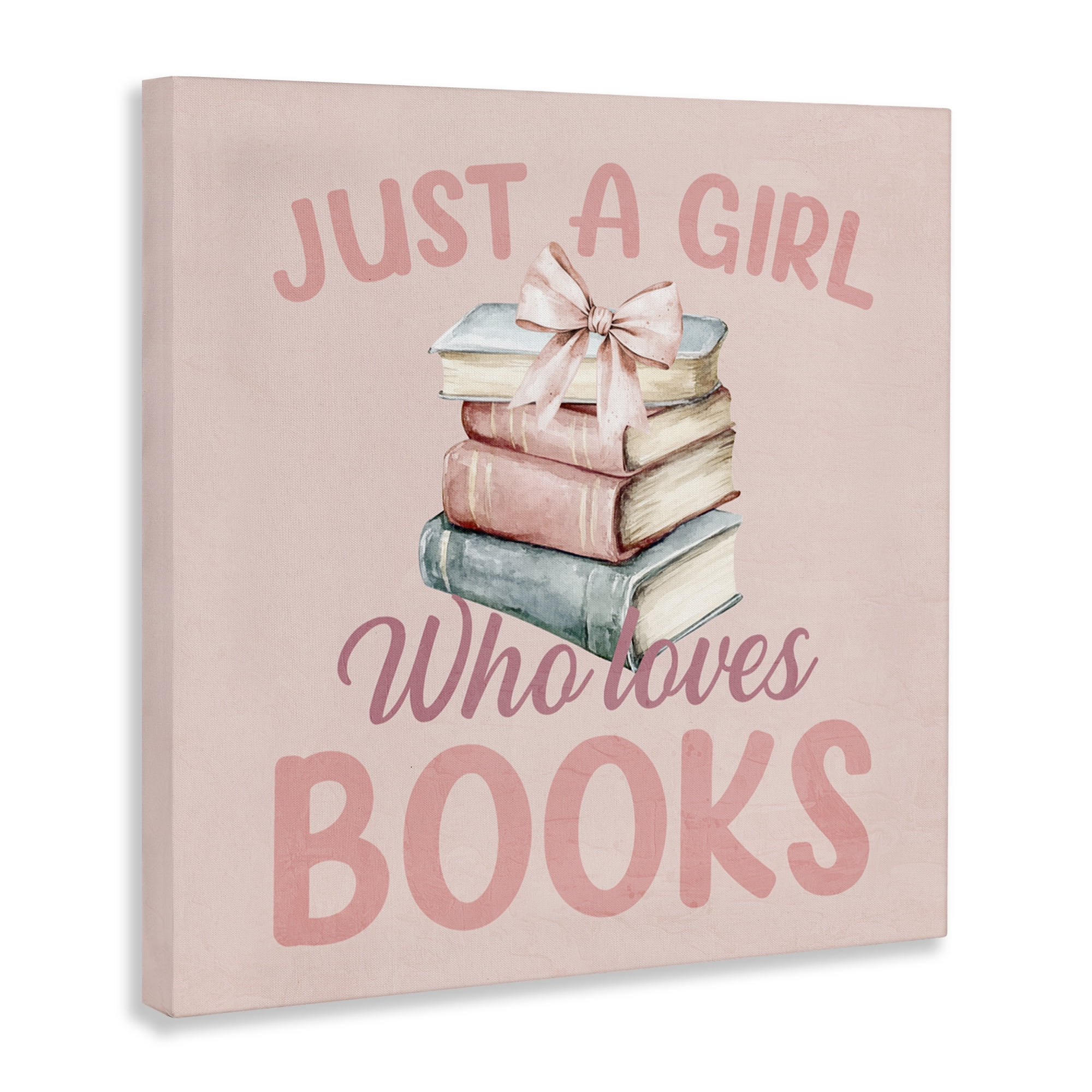 Reader Girl Who Loves Books Canvas Wall Art, design by Kim Allen