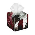thumbnail image 1 of Fotbe Eagle With Hat And Roses Porta Pañuelos Decorativo de Cuero, Caja Cuadrada Moderna para Pañuelos Faciales, Organizador y Dispensador 5x5x5'', 1 of 7