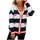 thumbnail image 1 of Moda mujer Casual cuello en V manga larga otoño suéter cárdigan blusa botón Pullver Tops Pompotops  hdfakjf11256, 1 of 9