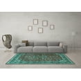 thumbnail image 3 of Ahgly Company Indoor Square Persian Turquoise Blue Traditional Area Rugs, 4' Square, 3 of 4