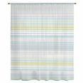 thumbnail image 2 of Aqua Yellow Stripe Sheer Curtains 63 Inches Long, Abstract Art Modern Vertical Striped Light Filering Curtains, Breathable Simi Curtain Privacy Drapes for Living Room Bedroom Window Treatment, 2 of 9
