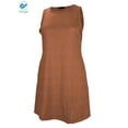 thumbnail image 4 of Deago Women's Summer Cotton Sleeveless Beach Dress Casual Swing T-Shirt Pocket Loose Dresses Plus Size (Brown, XXL), 4 of 7