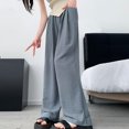 thumbnail image 4 of WIZUTIZ Womans Dress Pants Retro Leisure Relaxed Fit Wide Leg Slacks Pants Elastic Stretch High Rise Summer Pants Solid Flowy Pleated with Pockets Slacks Pants for Teen Girls Business Date Blue, 4 of 4