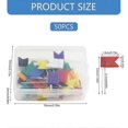 thumbnail image 3 of 50pcs Thumb Tacks Push Pins Flag Pins Decorative Pushpins Colorful Poster Pins Message Board Tacks for Notice Board color Cs, 3 of 5
