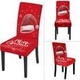 thumbnail image 6 of muroi Merry Christmas Santa Hat Chair Covers for Dining Room Kitchen Set of 4 \u2013 Stretchable Christmas Holiday Décor Chair Protectors, 6 of 7