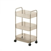 SLYNSHome 3-Tier Rolling Storage Cart with Wheels,Plastic Organizer for Kitchen Bathroom Living Room Office, Space-Saving Mobile Utility Cart