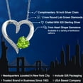 thumbnail image 2 of Gem Stone King 925 Sterling Silver Green Peridot and White Lab Grown Diamond Pendant Necklace for Women | 1.25 Cttw | Gemstone August Birthstone | Heart Shape 7MM | With 18 inch Chain, 2 of 6