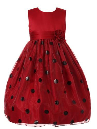 red dress with black polka dots