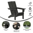 thumbnail image 3 of Flash Furniture Adirondack Chair with Cup Holder, Weather Resistant HDPE Adirondack Chair in Black, 3 of 9