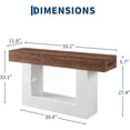thumbnail image 2 of 55” Entryway Table with Charging Station & LED Light, Narrow Sofa Table for Hallway Living Room, Modern Farmhouse Console Table with Storage Shelf, Brown and White, 2 of 7