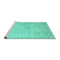 thumbnail image 2 of Ahgly Company Machine Washable Indoor Rectangle Abstract Turquoise Blue Contemporary Area Rugs, 2' x 4', 2 of 4