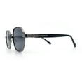 thumbnail image 6 of Luxury Gangster Octagonal Retro Refined Gentlemans Metal Rim Sunglasses Gunmetal - Black, 6 of 8