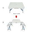 thumbnail image 4 of One Piece Portable Picnic Table Set Made of Aluminum Alloy, Expanded Portable Folding Table and Chair, Outdoor Folding Camping Table and 2 Stools, Folding Picnic Table Bench Set, Silver, 4 of 7