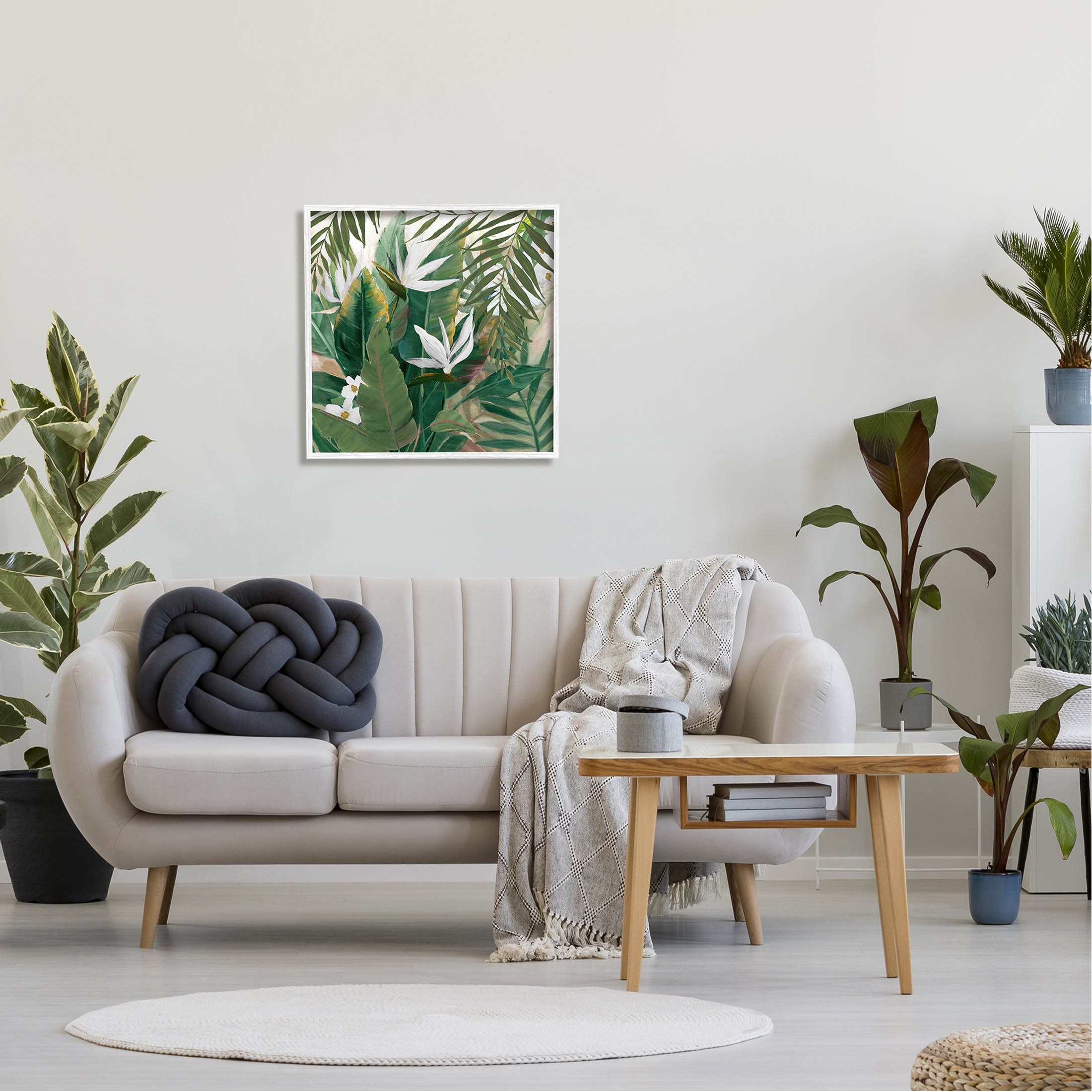 Tropical Birds Of Paradise Plant Botanical & Floral Graphic Art White Framed Art Print Wall Art