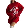 thumbnail image 2 of Women's Autumn/Winter Fashion Christmas Sweater Round Neck Long Sleeve Sweater for Fall and Winter, Merry Christmas Santa Baby Design, Festive and Cozy, Ideal as Christmas Sweaters for Women ,Red,L, 2 of 4