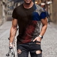 thumbnail image 2 of YDLCAFD T-Shirt d'Été Mode Décontractée Col Rond Impression Numérique 3D Fête de l'Indépendance Manches Courtes, 2 of 5