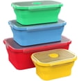 thumbnail image 7 of Vremi Multicolor Silicone Collapsible Airtight Food Storage Container (4 Count), 7 of 7