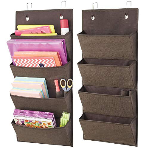 Eamay Wall Mount/Over Door File Hanging Storage Organizer 4 Large Office Supply 