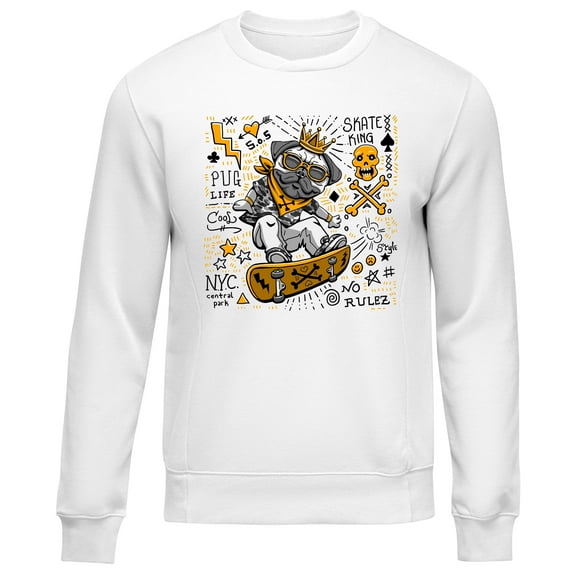 Funny Pug Dog Design Originals Crewneck Sweatshirt,Sizes S-2XL