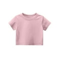 thumbnail image 4 of Lumtrix Girls Crop Tops Short Sleeve T-Shirts for Girl Crew Neck Basic Tee Size 2-14 Years Pink 150, 4 of 9