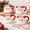 Red-4-11 oz, variant on Pink Santa Ceramic Coffee Mugs, 16 oz, Set of 6, Holiday Drinkware