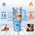 thumbnail image 4 of Light Blue Lanterns Snowflakes 40 Oz Tumbler with Handle Lid and Straw Stainless Steel Double Walled Vacuum Insulated Cup Merry Christmas Gifts Tumbler for Women Men Friends Outdoor Indoor, 4 of 6