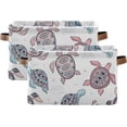 thumbnail image 7 of Coolnut Large Foldable Storage Bin Cute Sea Turtles Fabric Storage Baskets Collapsible Decorative Baskets Organizing Basket Bin with PU Handles for Shelves Home Closet-1Pack Decor Gifts, 7 of 7