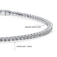 thumbnail image 5 of BERRICLE Sterling Silver Flexible Wedding Cubic Zirconia CZ Statement Bangle Bracelet for Women, Rhodium Plated, 1.75mm, 6.5 inch, 5 of 10