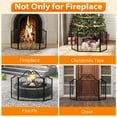 thumbnail image 6 of 3 Panel Fireplace Screen, Foldable Freestanding Metal Arched Furnace Fireguard For Daily Life, 6 of 10