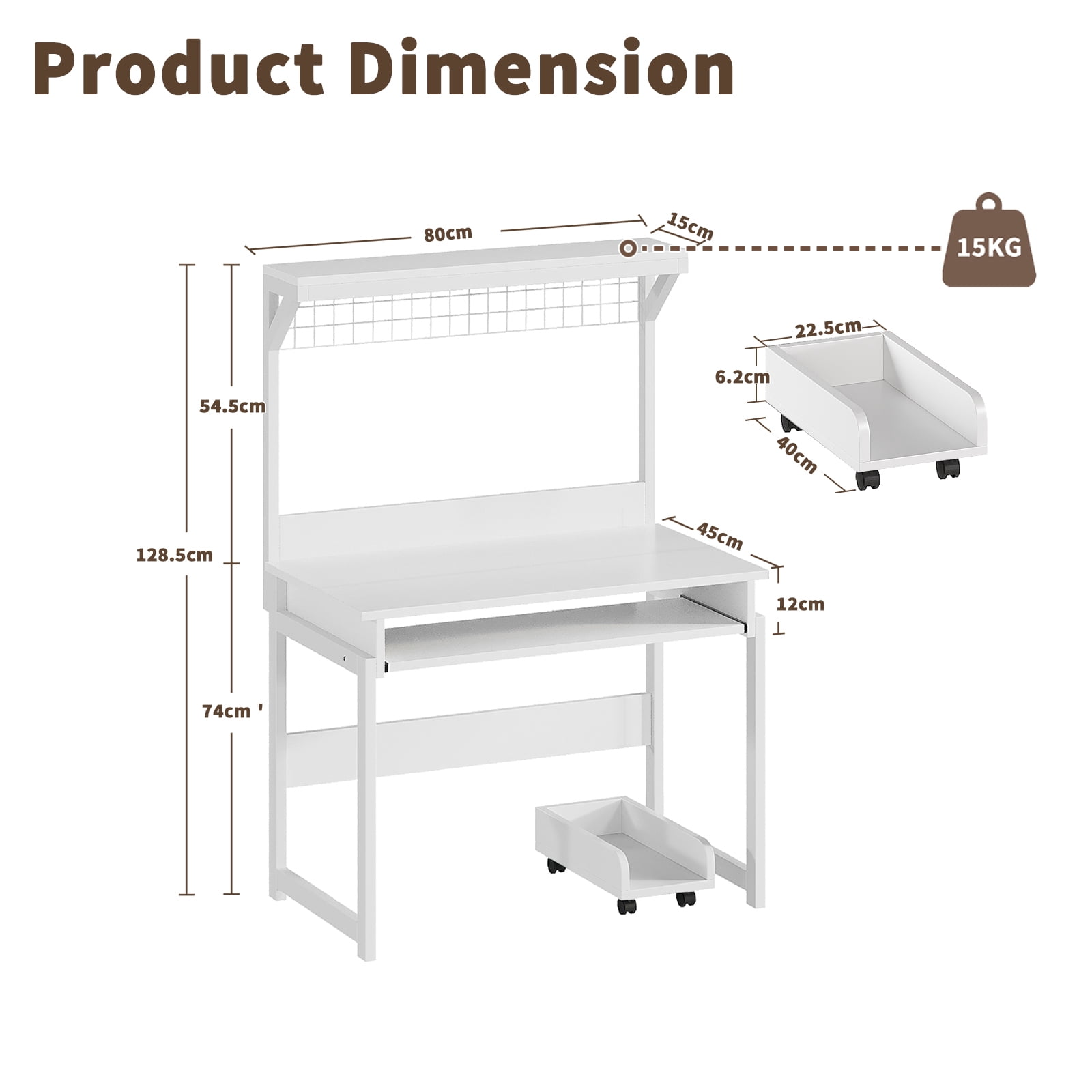 NEWSENDY Industrial Style Multi-tier Standing Computer Desk with Keyboard Tray & Storage Shelves, Sturdy Home Office Workstation for Adults