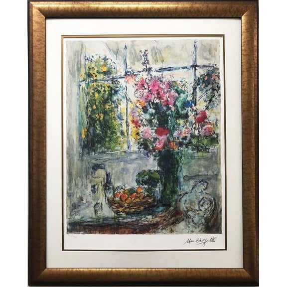 Marc Chagall "Still Life" Framed Art Limited Offset Lithograph Generic