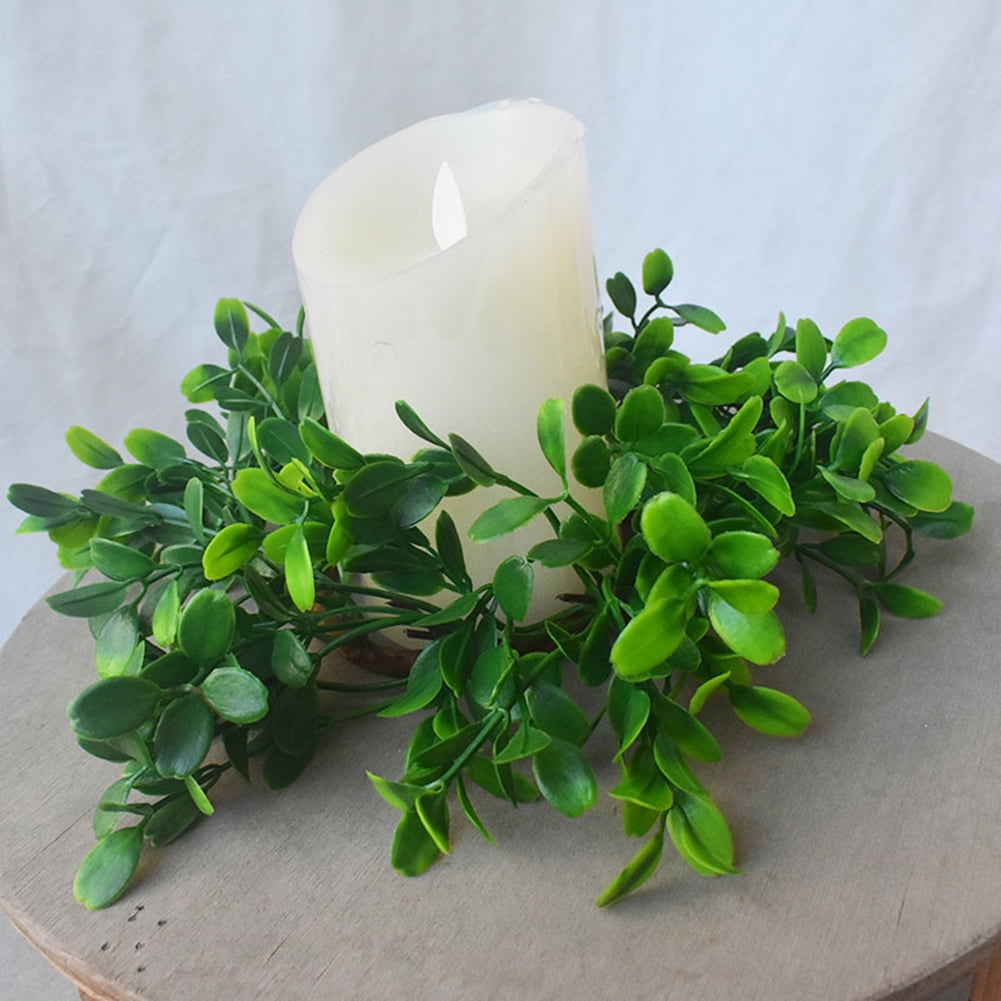 Tookss Artificial Eucalyptus Candle Wreaths Lightweight Candle Ring For