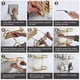 thumbnail image 5 of No Drilling Shower Shelf, Square Bathroom Shelf Wall Shelf for Bathroom Storage Small Wall Mounted Shower Basket with Hooks (2 Tiers, Champagne Gold), 5 of 5