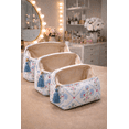 thumbnail image 5 of Floral Quilted Cosmetic Bag Set for Women, Pack of 3 Makeup Organizer Pouches, Travel Toiletry Storage Zipper Bags, 5 of 5