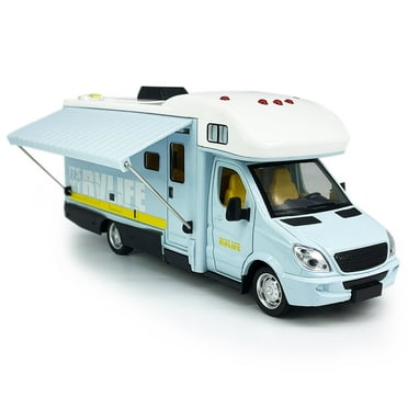 Toy Camper RV Motorhome Toys Boys Diecast Metal Pull Back Model Car Light Sound Kids Toddlers Gifts