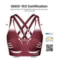 thumbnail image 4 of Yvette High Impact Sports Bras for Women Criss Cross Back Sexy Running Bra Plus Size for Large Bust,Burgundy,X-Large, 4 of 9