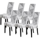 thumbnail image 1 of Nvzi Juego de 6 fundas elásticas estampadas para sillas de comedor, fundas para sillas de comedor elásticas con estampado,hotel, restaurante, ceremonia, tamaño universal (6 piezas, geométricas), 1 of 4