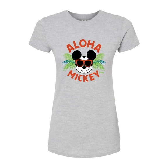 Disney - Aloha Mickey - Juniors Fitted Graphic T-Shirt