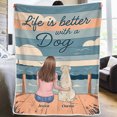 thumbnail image 3 of Life Is Better With A Wagging Tail - Dog Personalized Custom Blanket - Gift For, 3 of 6