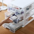 thumbnail image 6 of Dingrich 3 Layer Drawers Organizer Clear Cosmetics Storage Organizer Desktop Drawer Containers Unit for Home Office Craft Storage Cabinet, White, 6 of 7