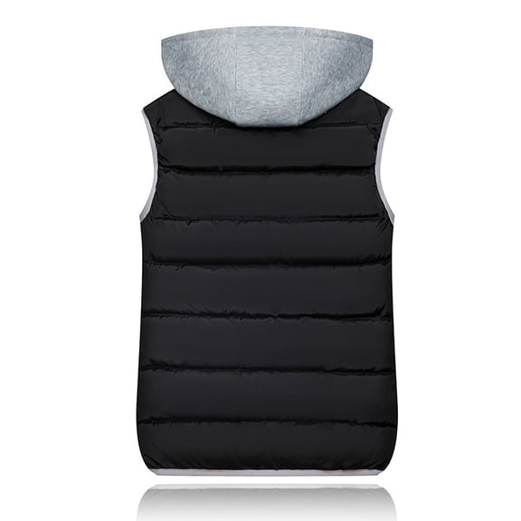 Women's Winter Warm Short-Sleeve Vest - Fashion Solid Color Button Casual Loose Top, Black, L