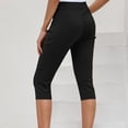 thumbnail image 5 of FUNUONY Capri Pants for Women Slim Fit Comfy Workout Capris Sweatpants with Pockets Pants for Women Elastic Waisted Summer Yoga Work Cropped Trousers with Pockets Black L, 5 of 7